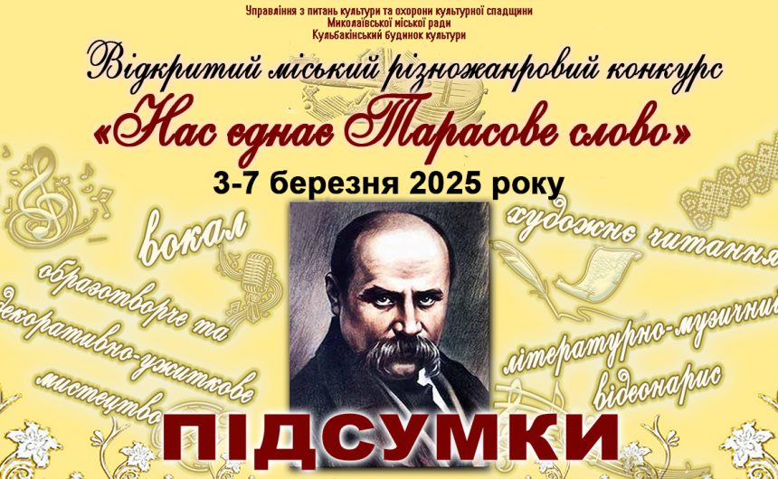 «Нас єднає Тарасове слово» – 2025: підсумки міського різножанрового конкурсу